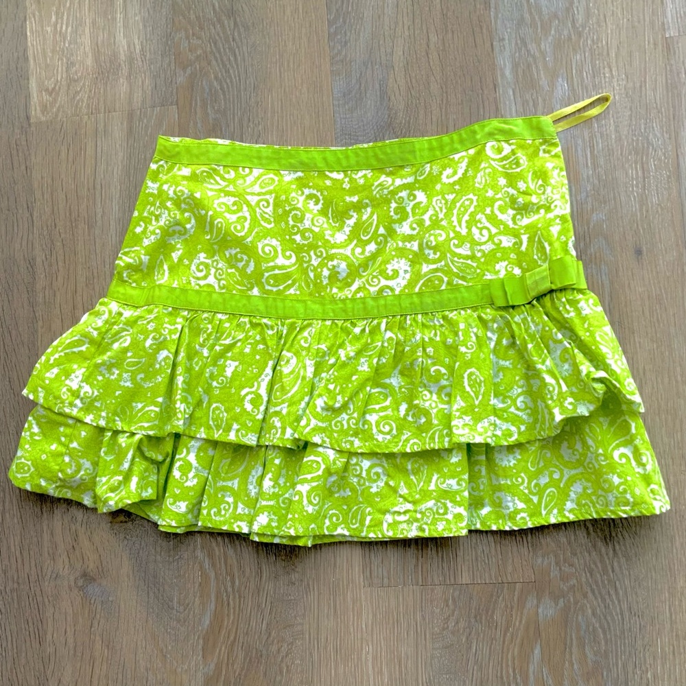 Plenty Green Paisley Mini-Skirt
